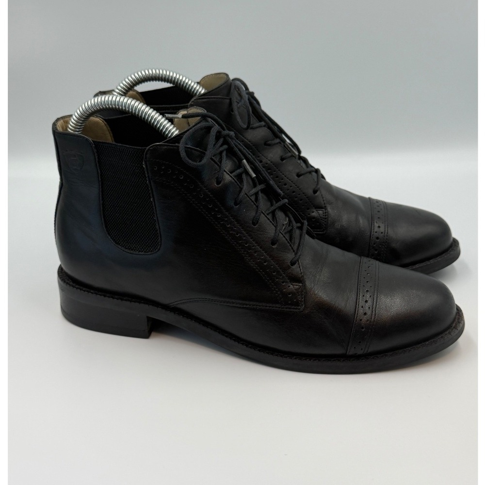 Ariat Black Metcalf Leather Lace Up Paddock Equestrian Cap Toe Ankle Boots 7.5